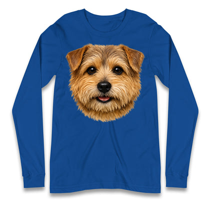 Norfolk Terrier Dog Face Longsleeve T Shirt 