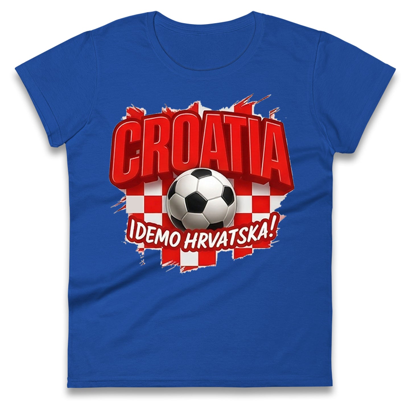 Croatia Retro World Cup Ladies T Shirt