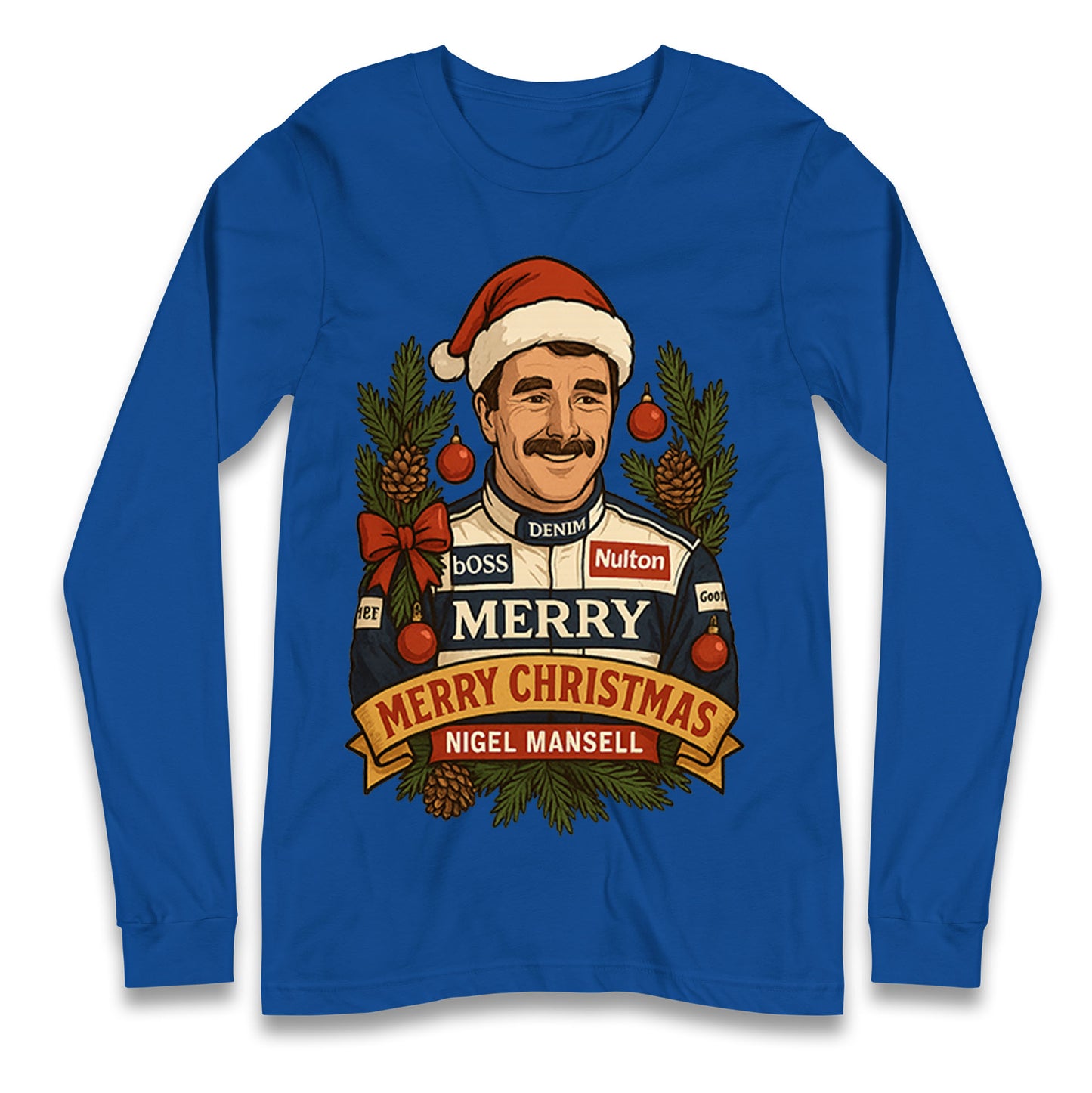 Nigel Mansell Christmas Longsleeve T Shirt