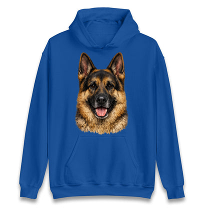 German Shepherd Dog Face Hoodie