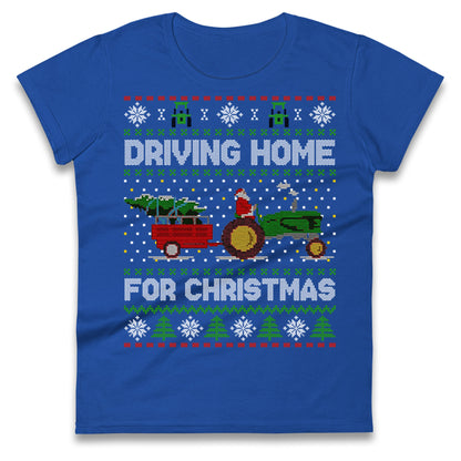 John Deere Christmas Ladies T Shirt 