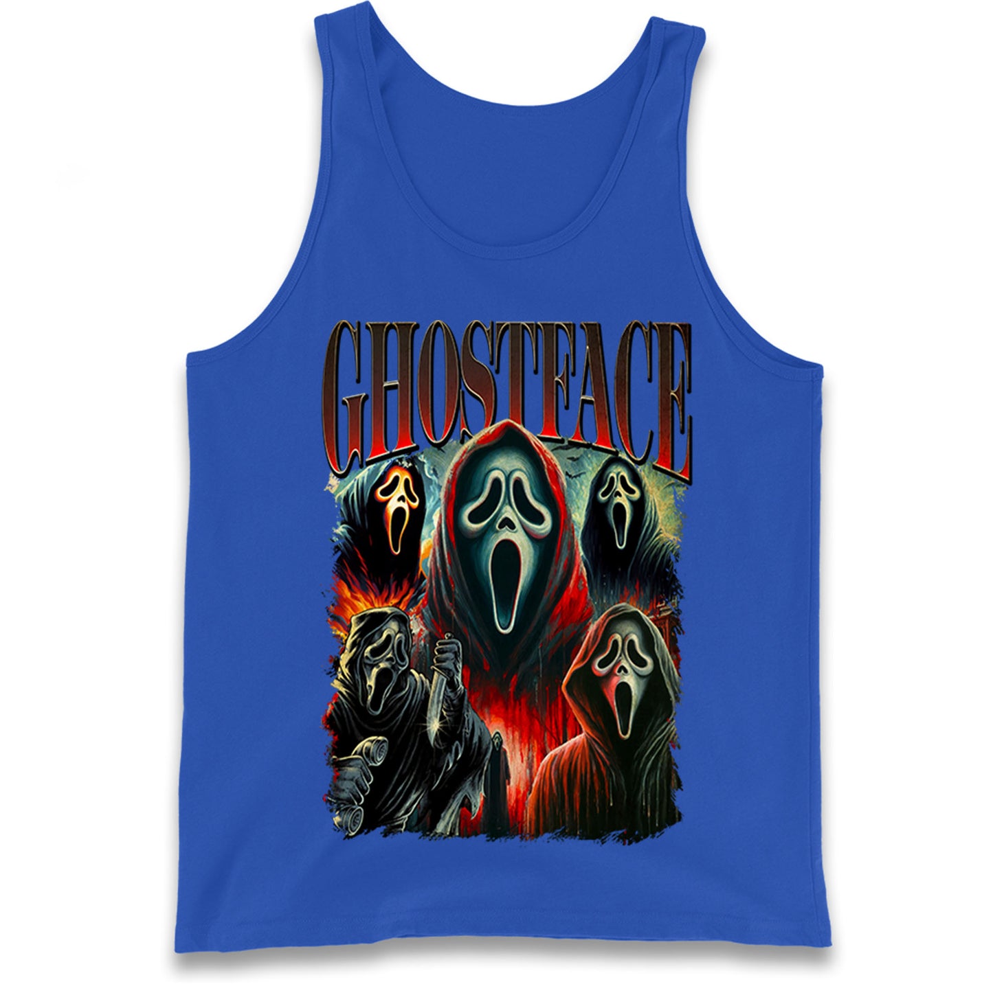 Ghost Face Halloween Bootleg Tank Top