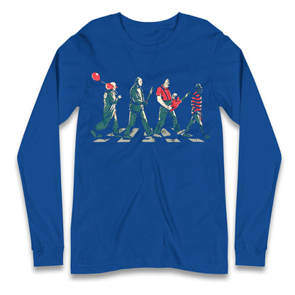 Horror Characters Friends Spoof Halloween Long Sleeve T Shirt