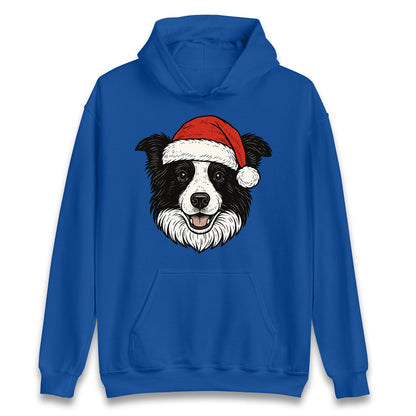 Border Collie Face Christmas Hoodie