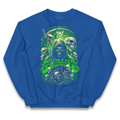 Metallica Green Skulls Kids Jumper