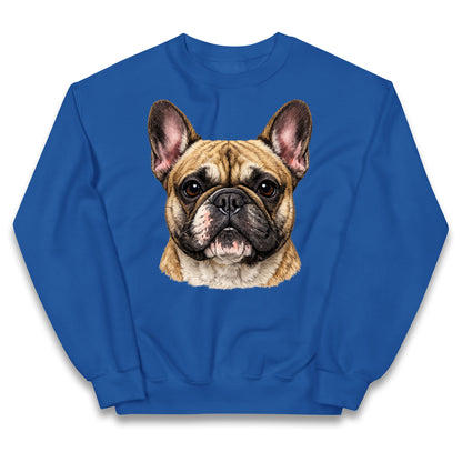 French Bulldog Face Kids Jumper