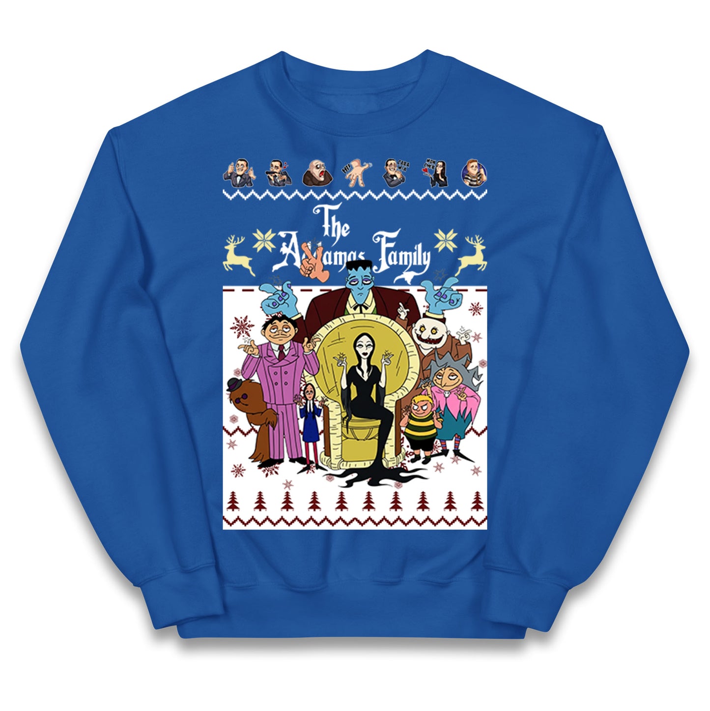 Scary Addams Christmas Kids Jumper