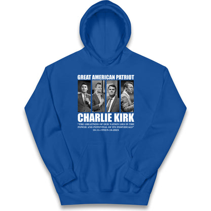 Charlie Kirk Kids Hoodie