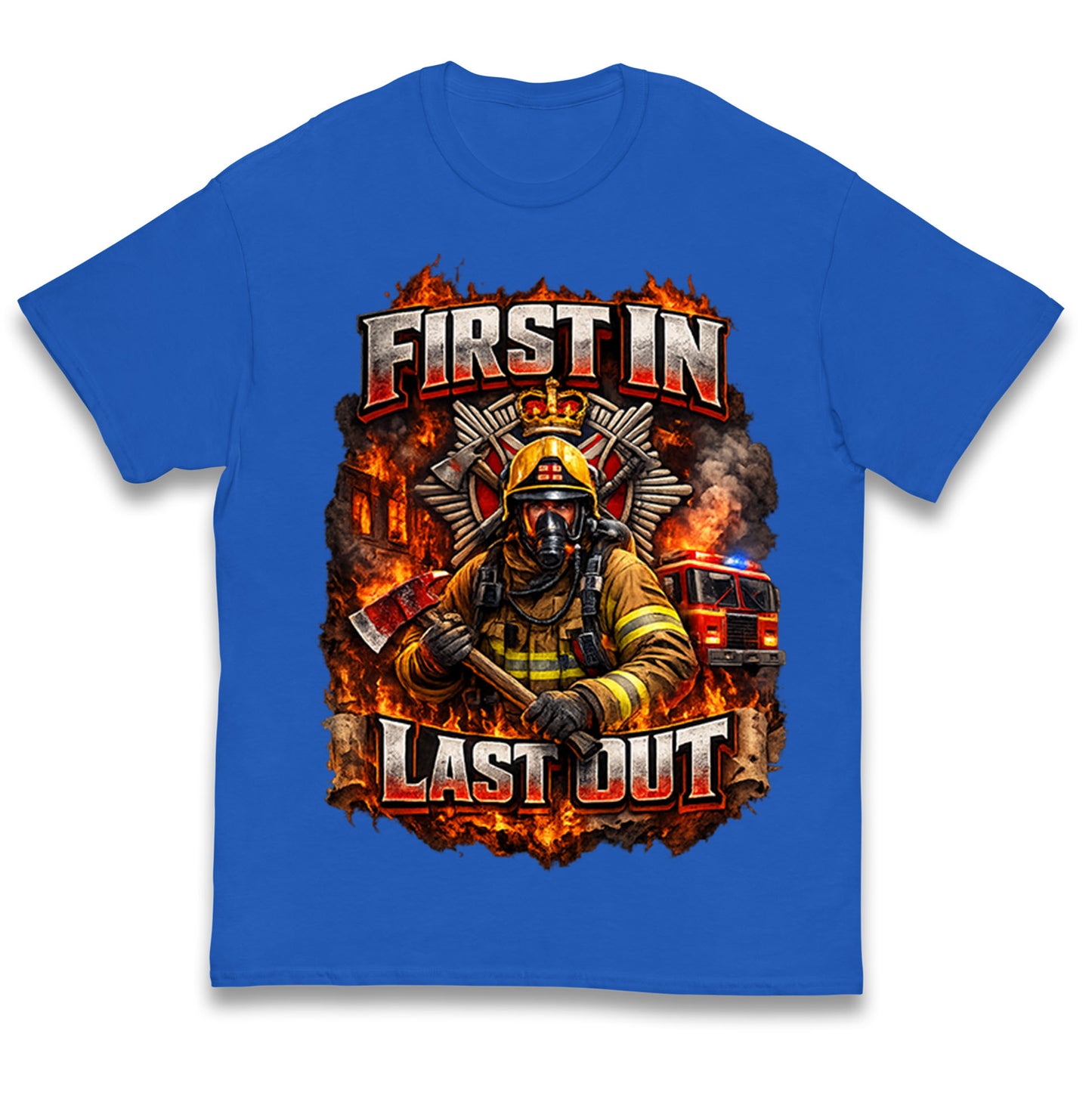 Firefighter First in Last Out Kids T Shirt