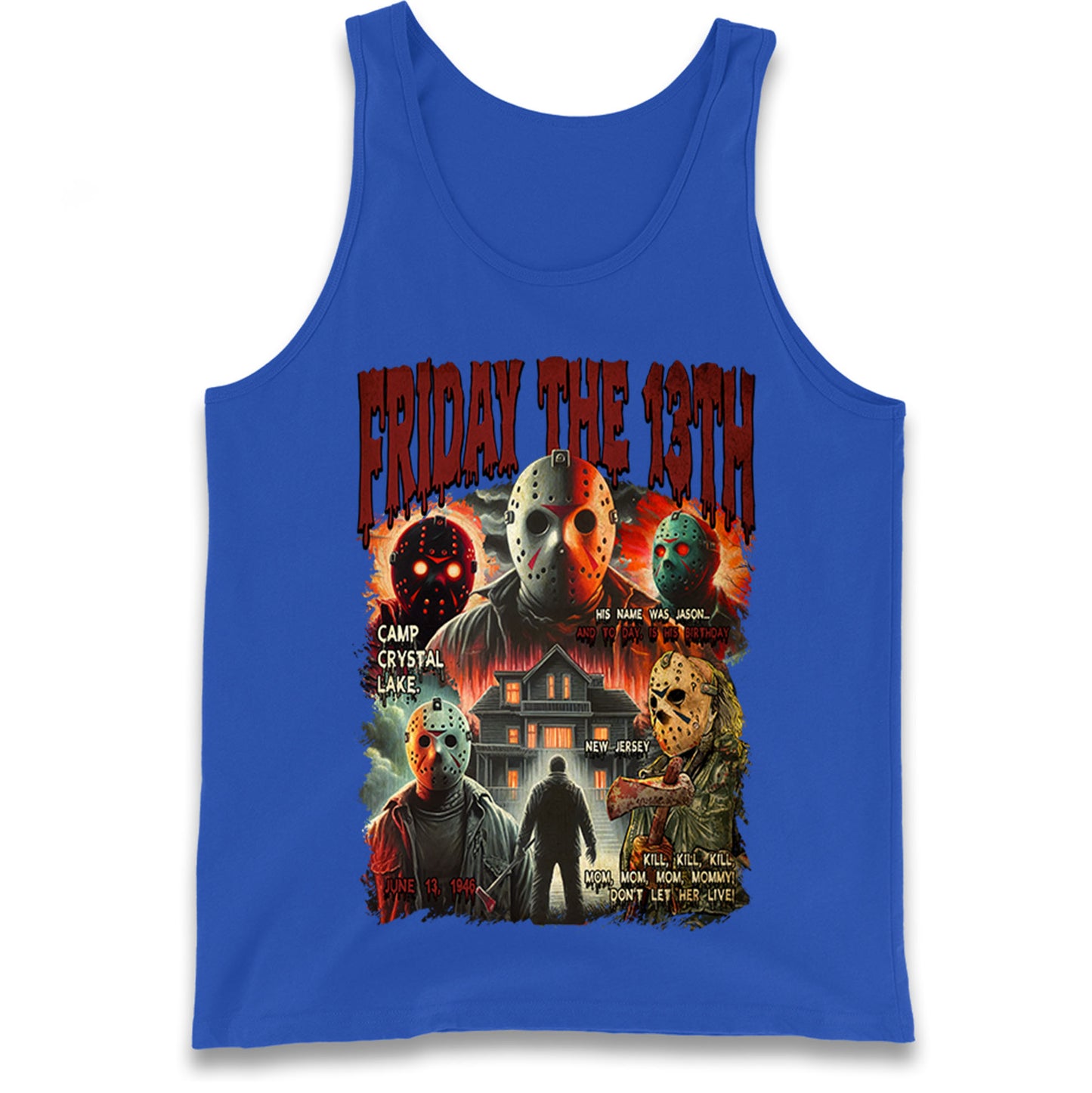 Jason voorhees Friday The 13th horror Halloween Bootleg Tank Top