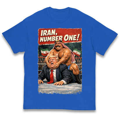 Donald Trump Iron Sheik Iran Wrestling Kids T Shirt
