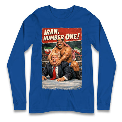 Donald Trump Iron Sheik Iran Wrestling Longsleeve T Shirt