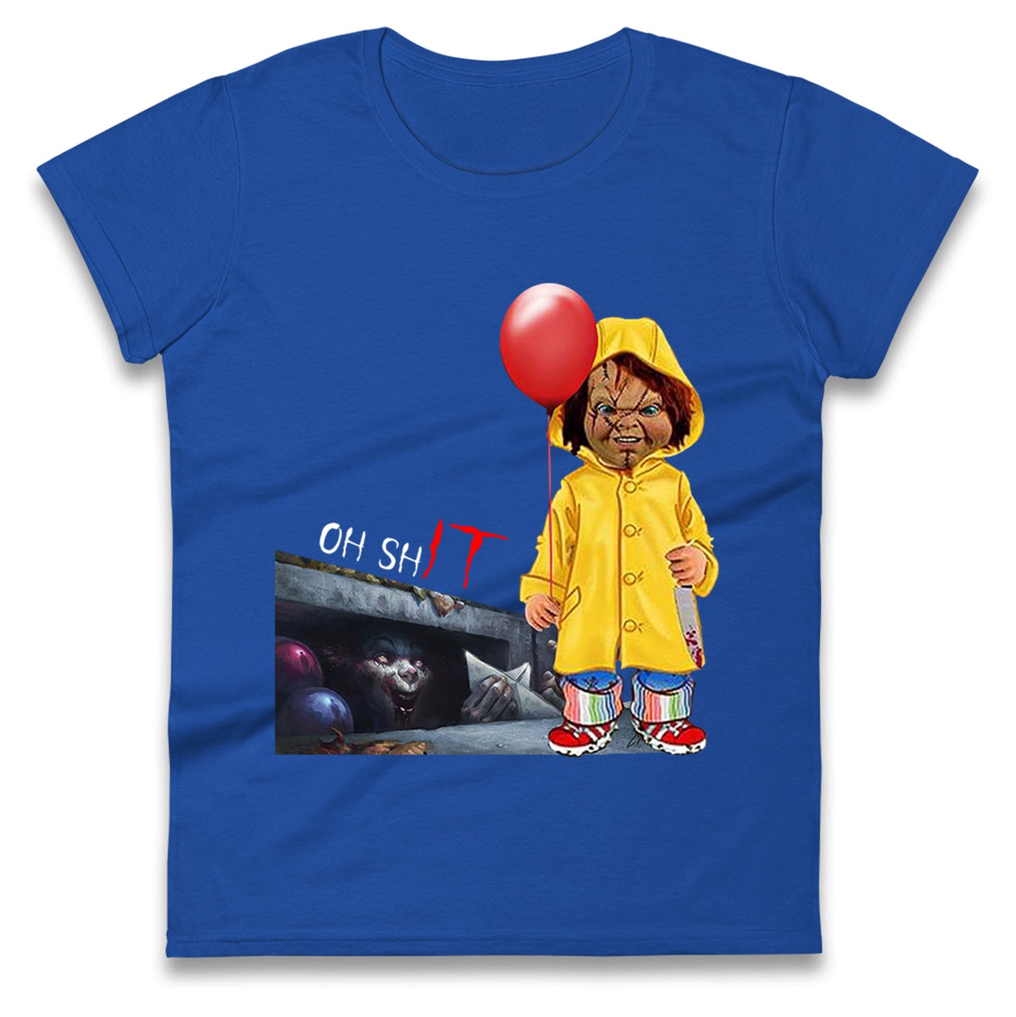 Chucky Doll Horror Halloween Womens t shirts