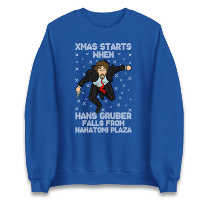 hans gruber falling sweatshirt