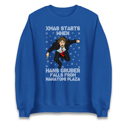 hans gruber falling sweatshirt