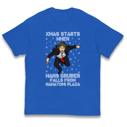 hans gruber falling t shirt