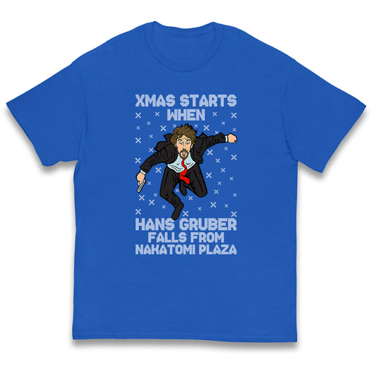 hans gruber falling t shirt