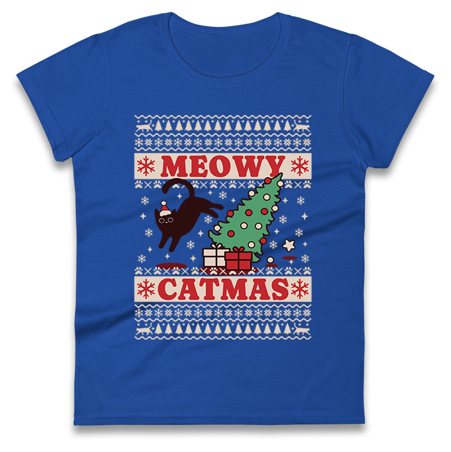 Christmas Cat Ladies T Shirt