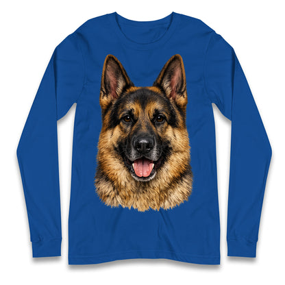 German Shepherd Dog Face Longsleeve T Shirt