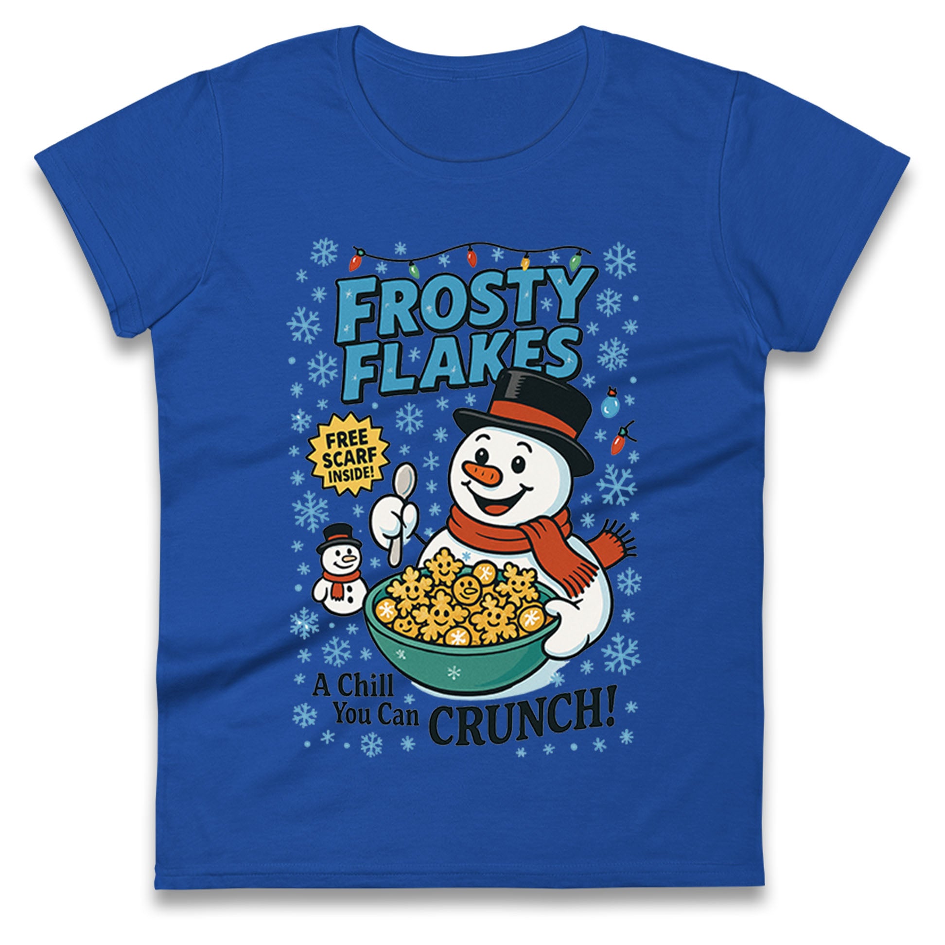 Snowman Christmas Ladies T Shirt