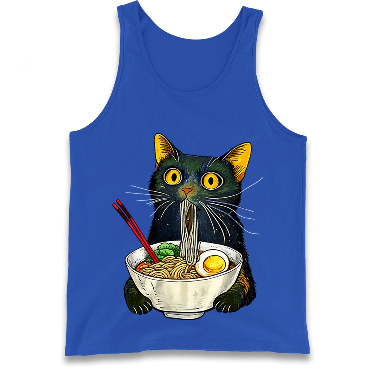 Ramen Noodle Black Cat Foodie Lover Meme Tank Top