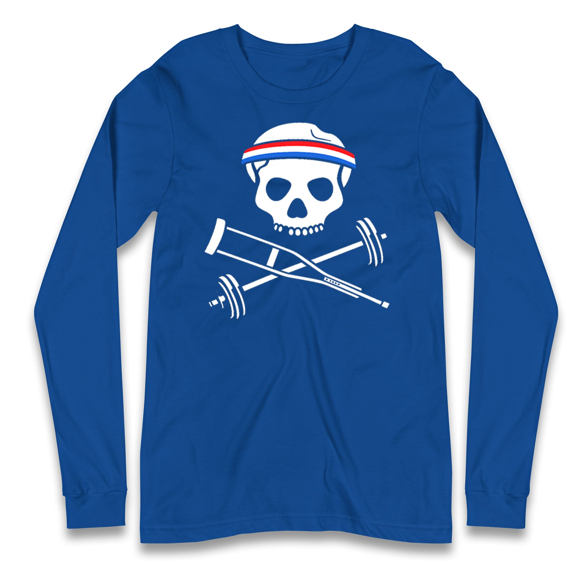 Johnny Knoxville Crutch Barbell and Bones Longsleeve T Shirt
