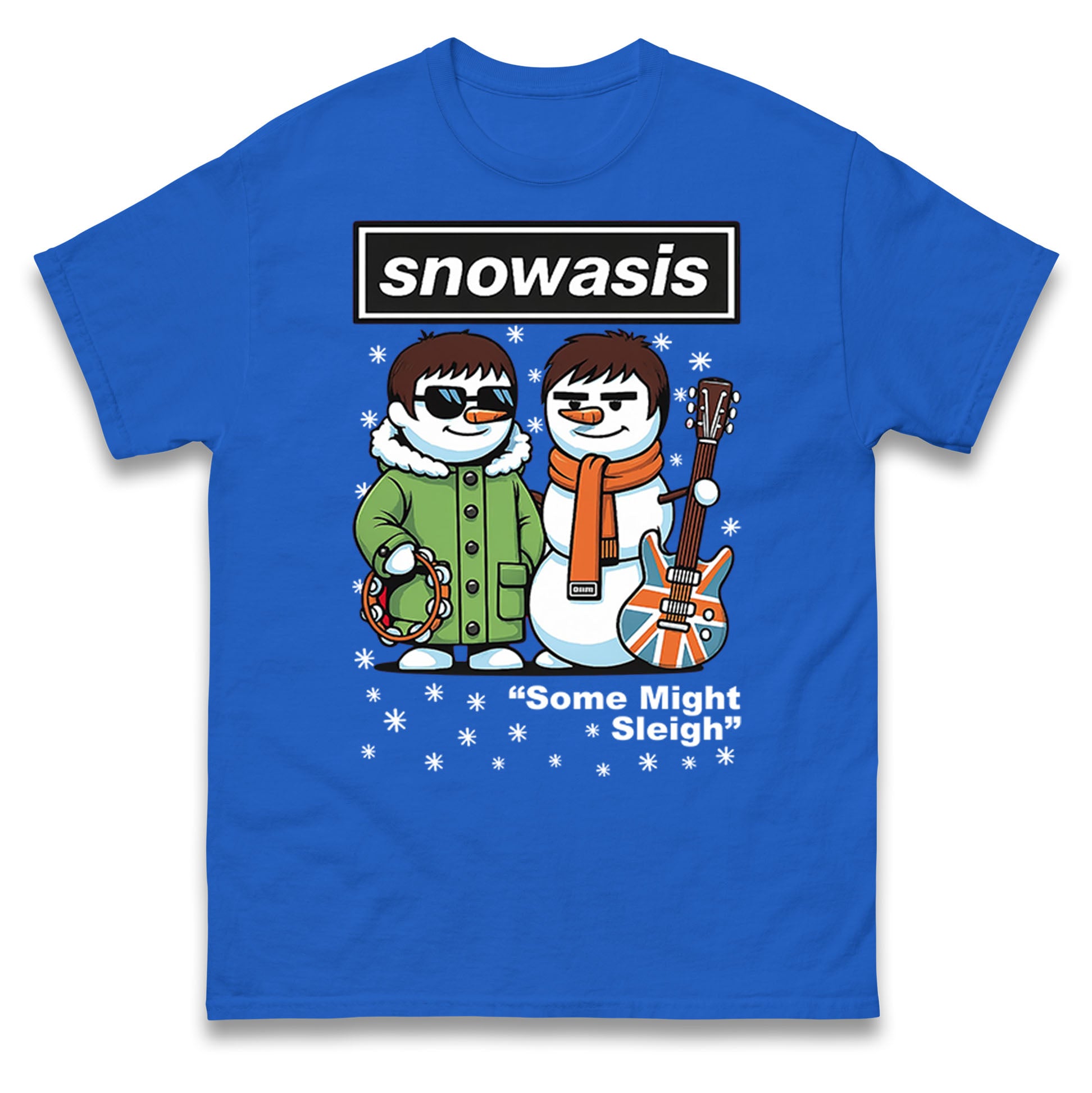 Funny Snowasis Might Sleigh Xmas Music Band  T Shirt