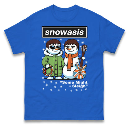 Funny Snowasis Might Sleigh Xmas Music Band  T Shirt