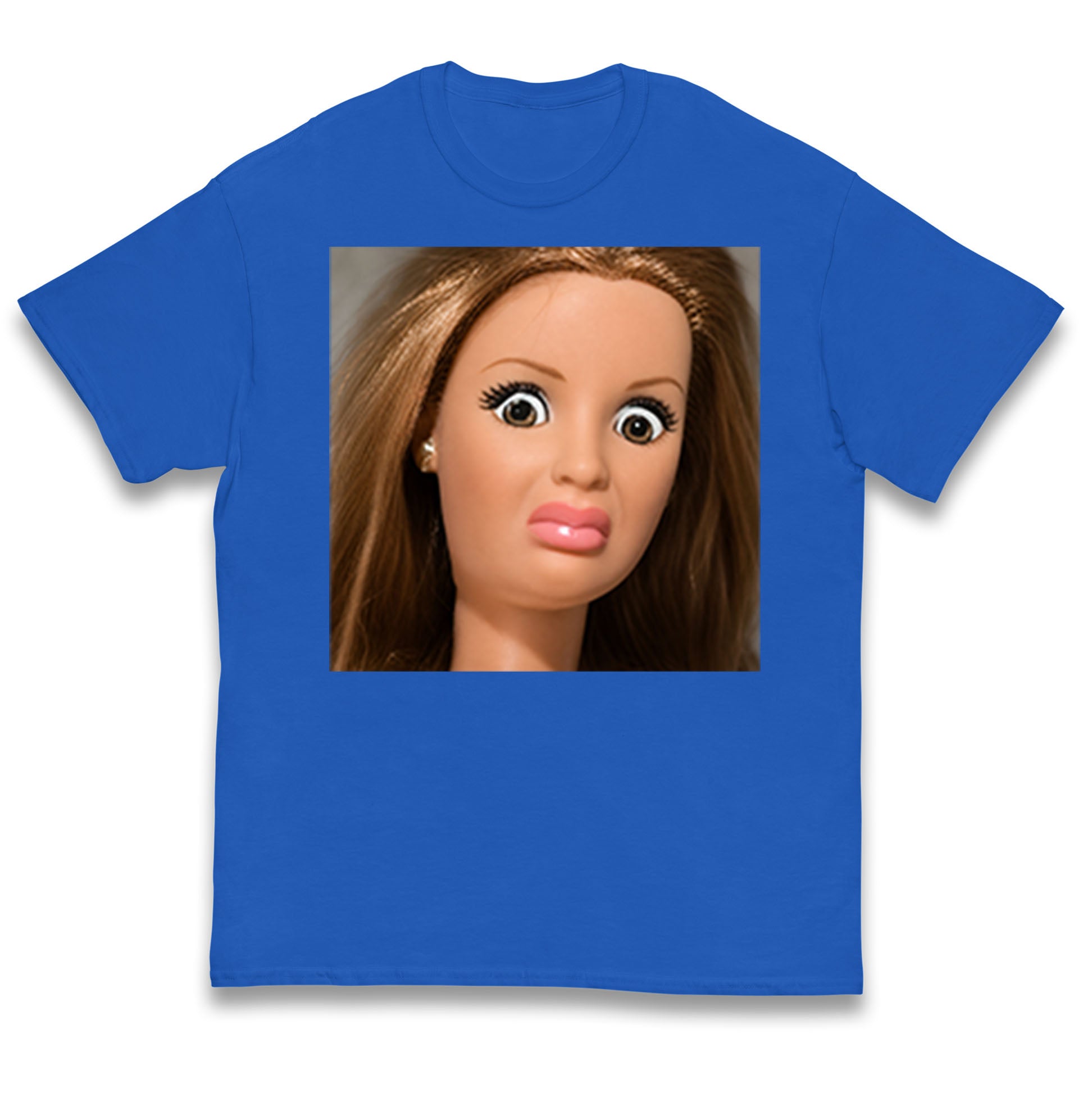Funny Distressed Doll Face Meme Kids T Shirt