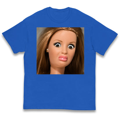 Funny Distressed Doll Face Meme Kids T Shirt