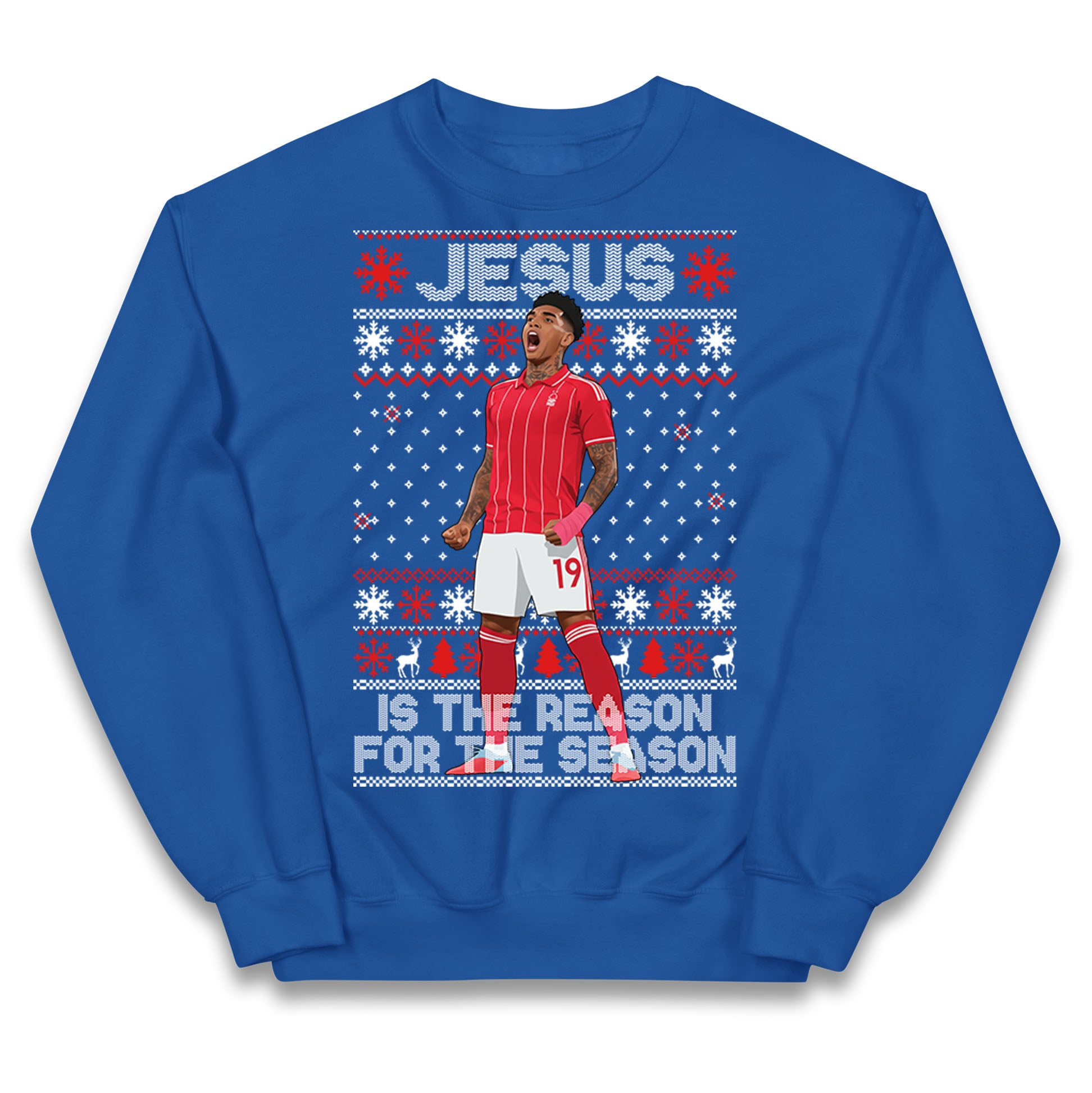 Nottm Forest FC Christmas Kids Jumper