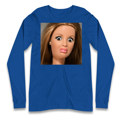 Funny Distressed Doll Face Meme Longsleeve T Shirt