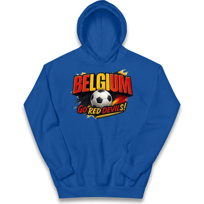 Belgium Retro Football Kids Hoodie