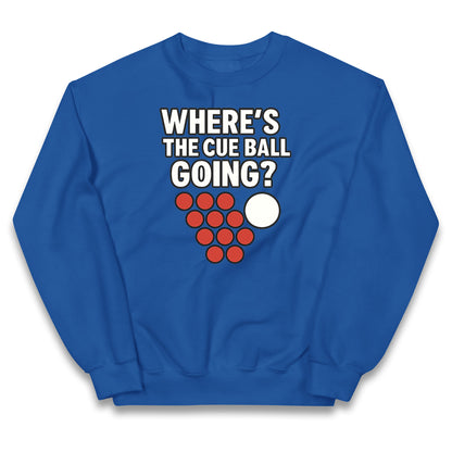 Where’s The Cue Ball Going Kids Jumper