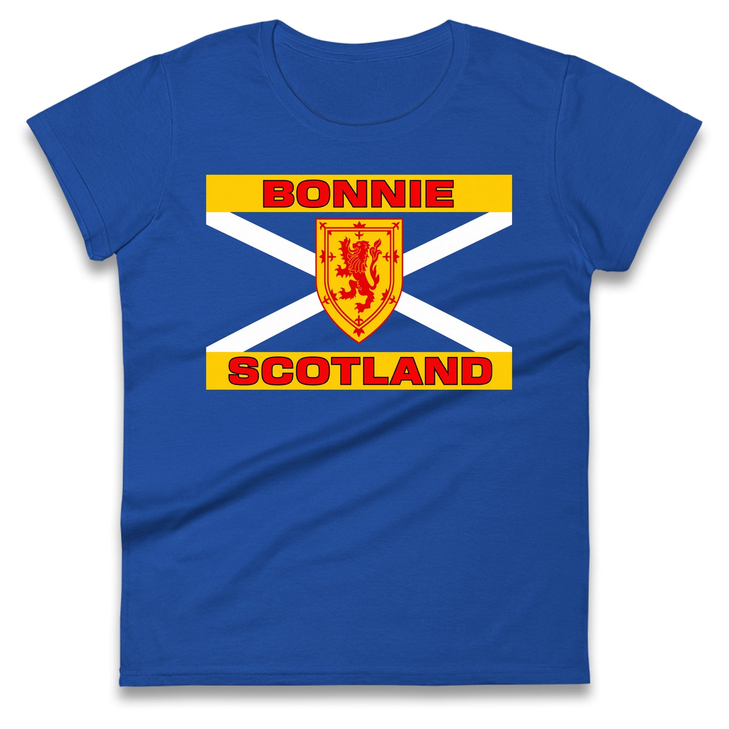 Bonnie Scotland Football Flag Ladies T Shirt