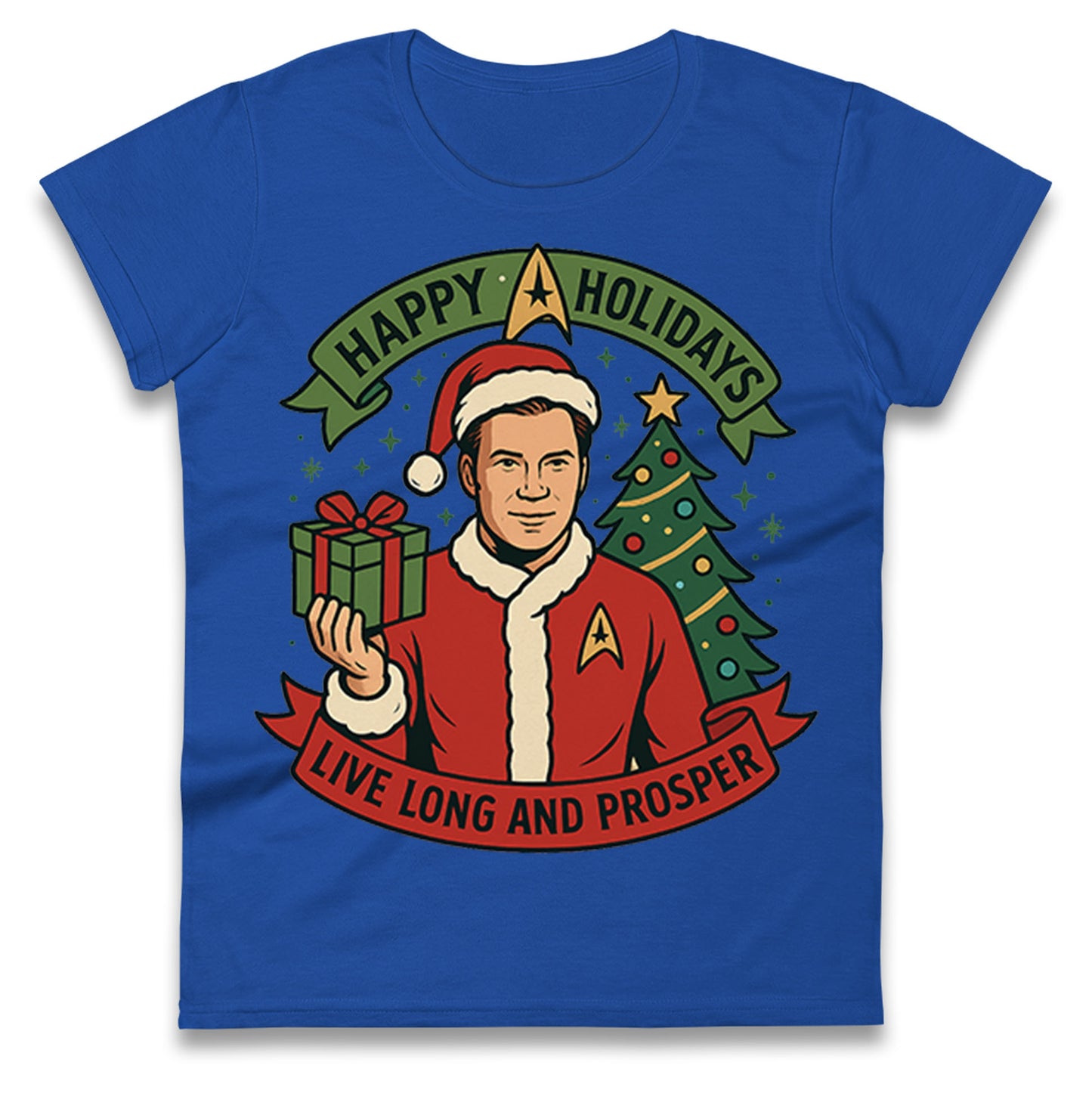 Star Trek Christmas Ladies T Shirt