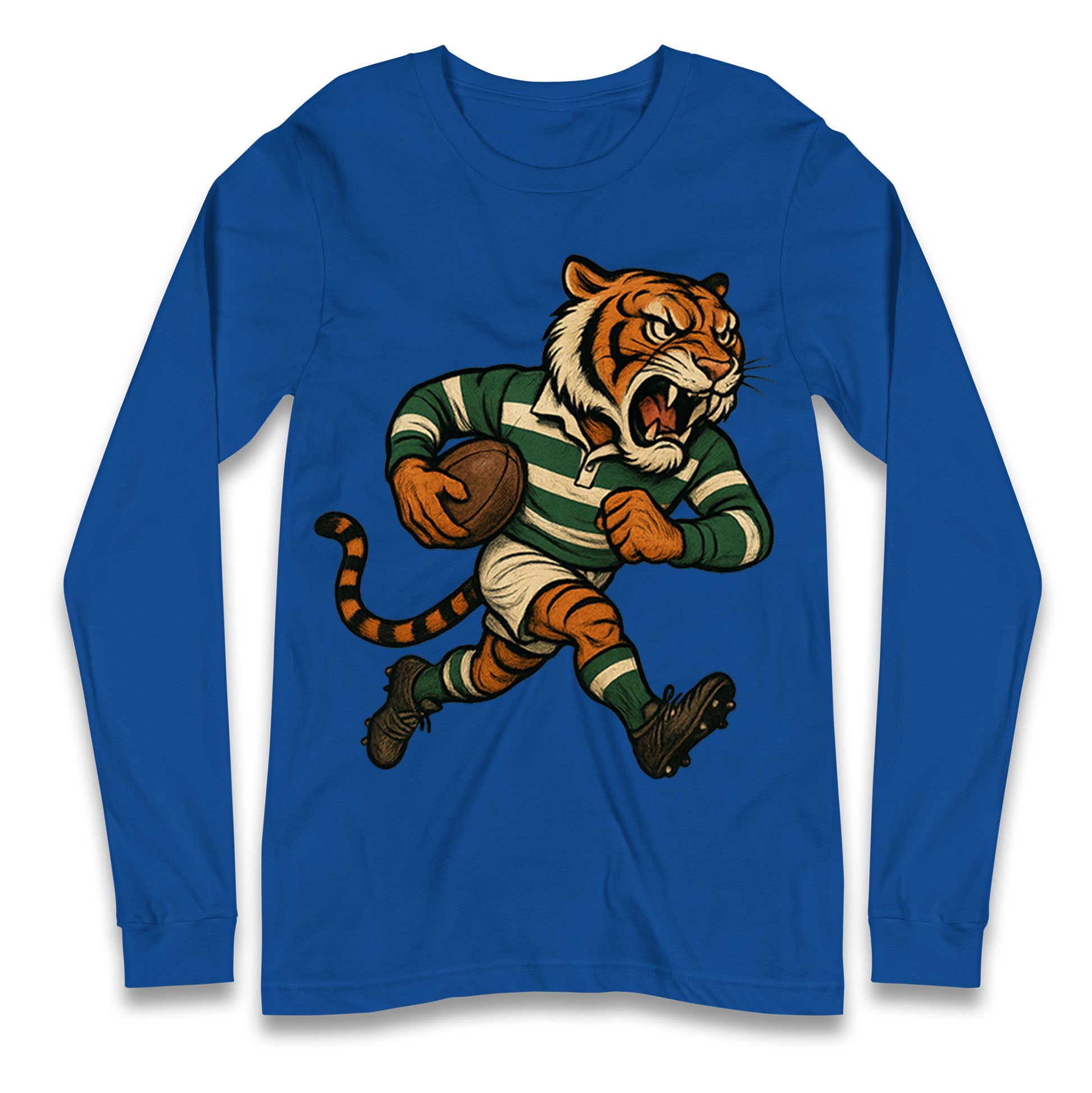 Retro Leicester Tigers Rugby Union Longsleeve T Shirt