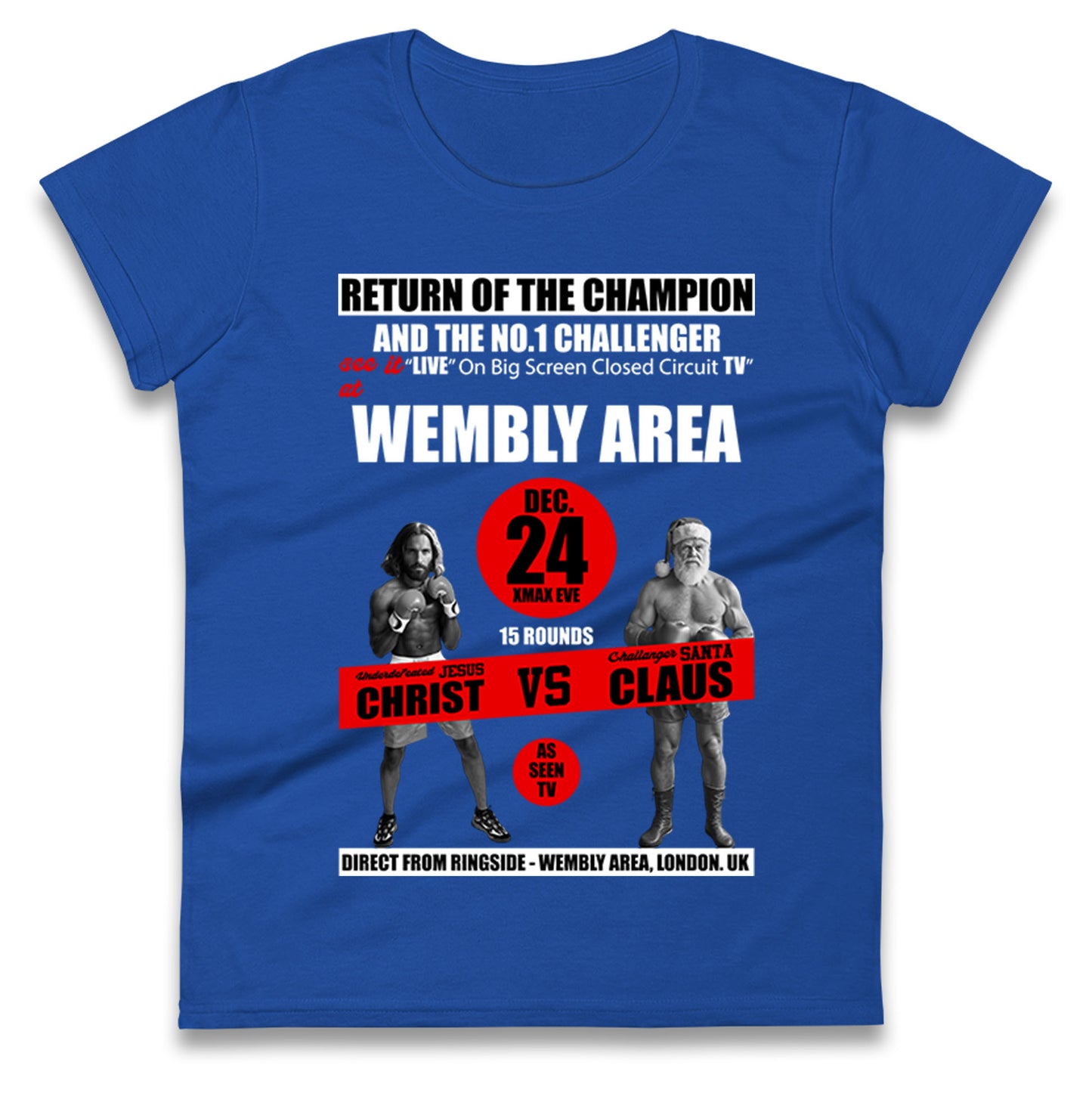 Jesus Christ Vs Santa Claus Ladies T Shirt