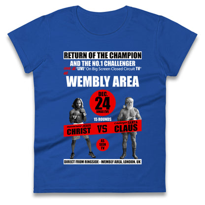 Jesus Christ Vs Santa Claus Ladies T Shirt