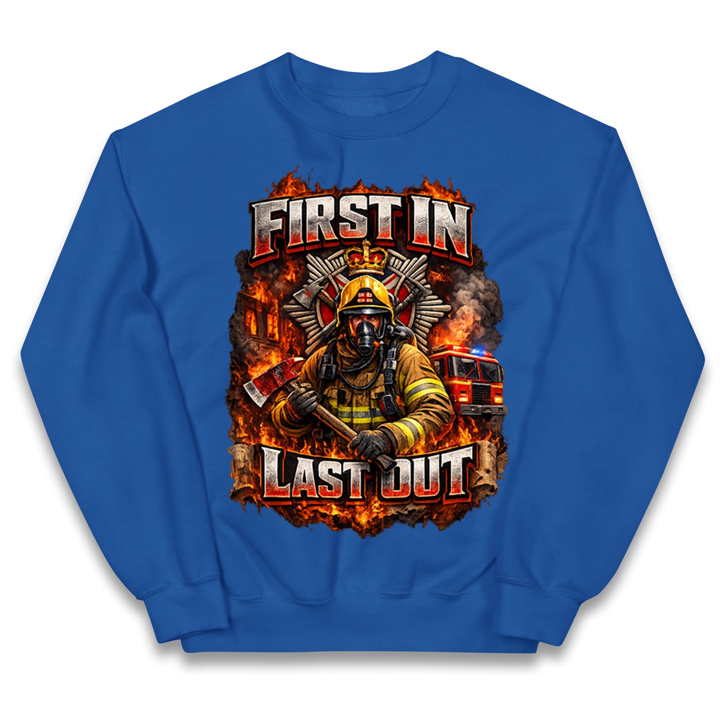 Firefighter First in Last Out Kids Jumper