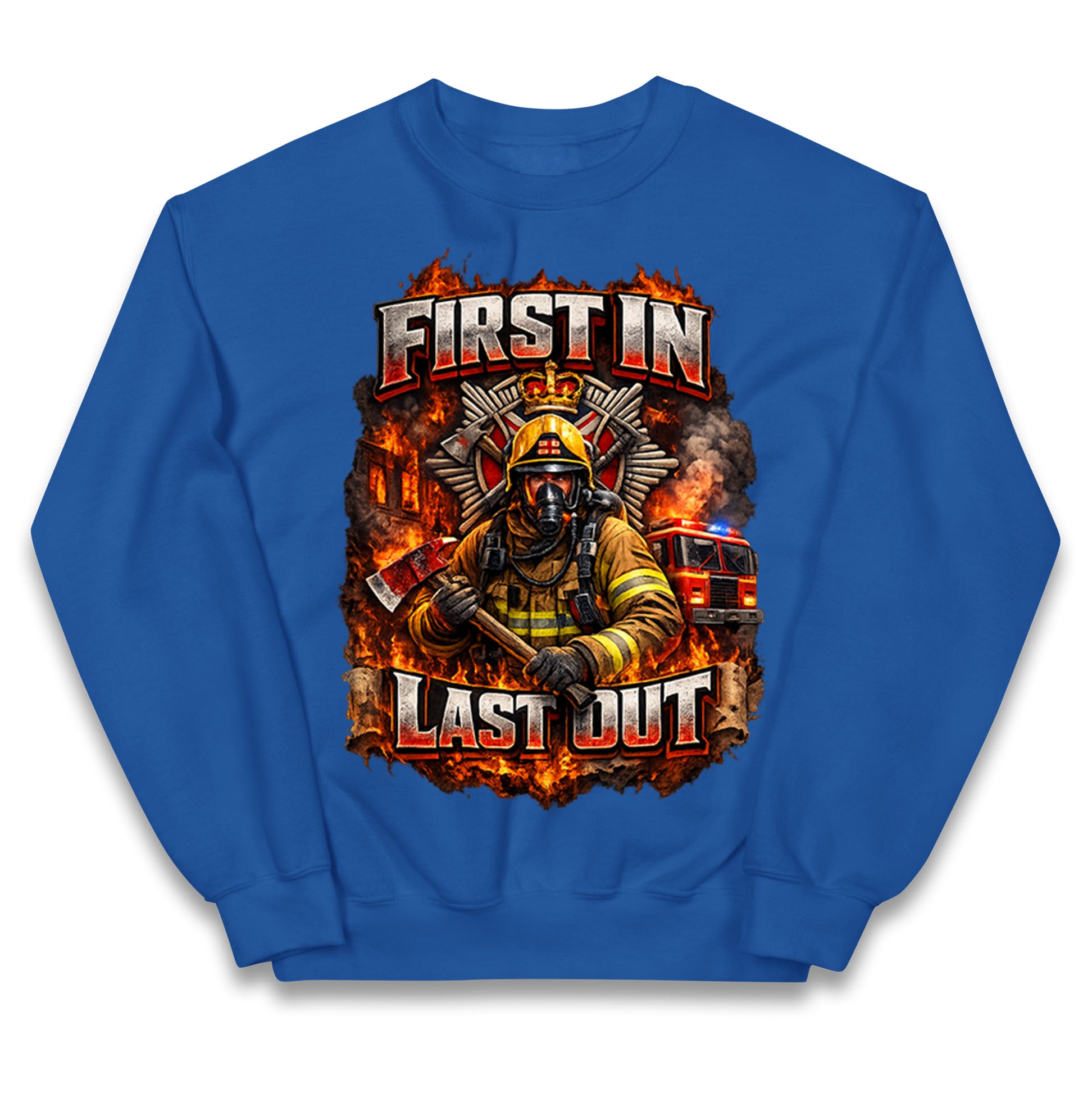 Firefighter First in Last Out Kids Jumper