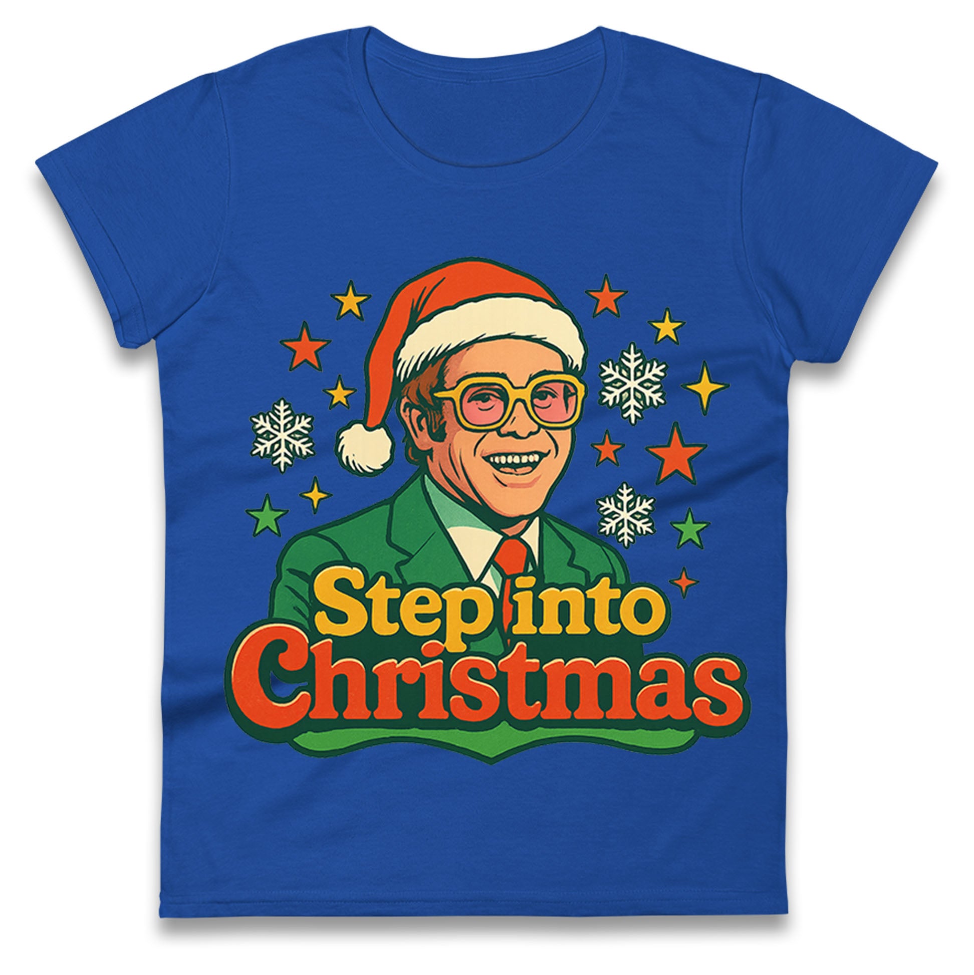 Elton John Christmas Ladies T Shirt 