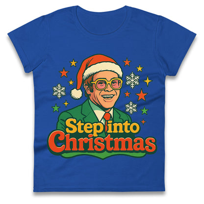 Elton John Christmas Ladies T Shirt 