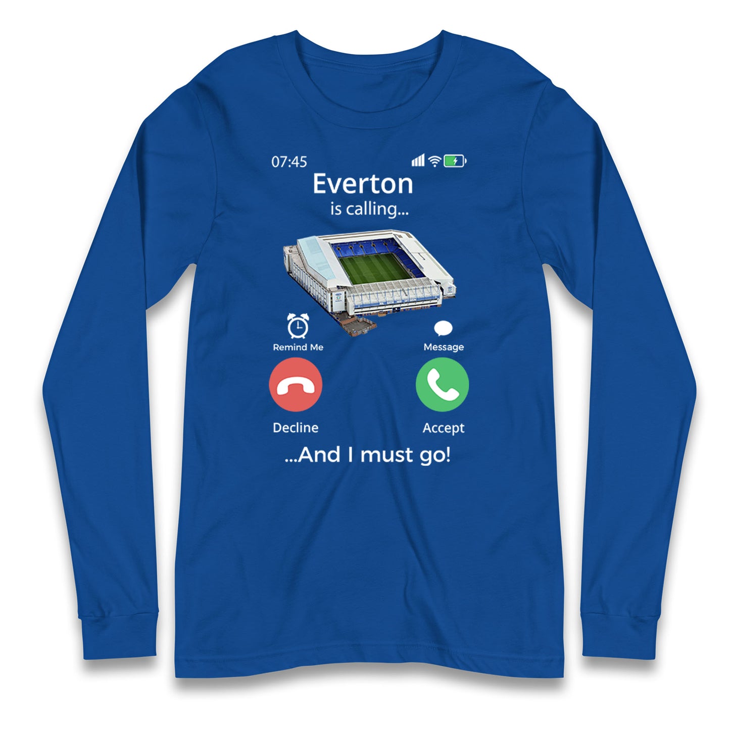 everton long sleeve jersey