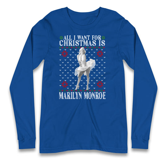 marilyn monroe christmas long sleeve t shirt
