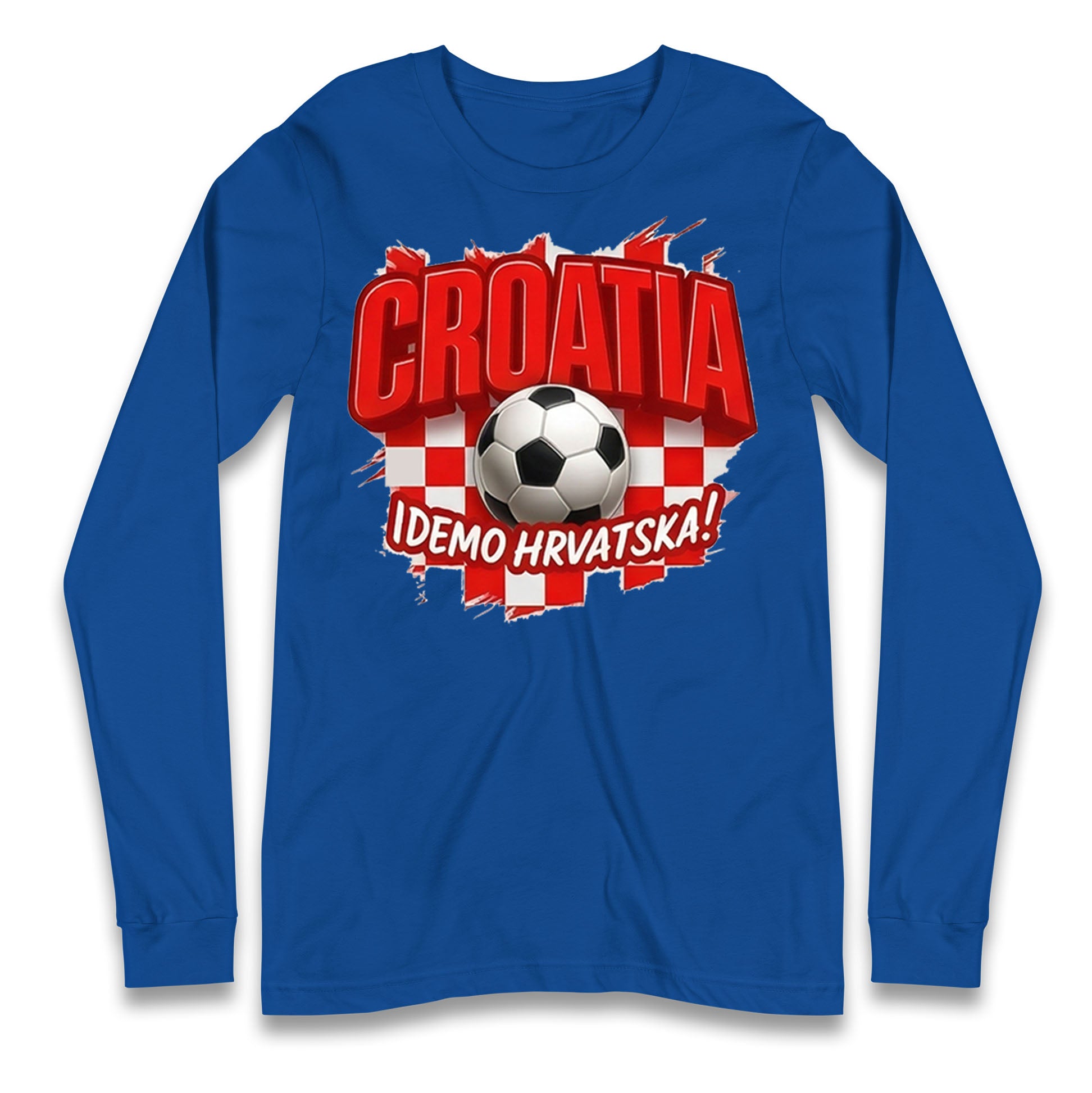Croatia Retro World Cup Longsleeve T Shirt