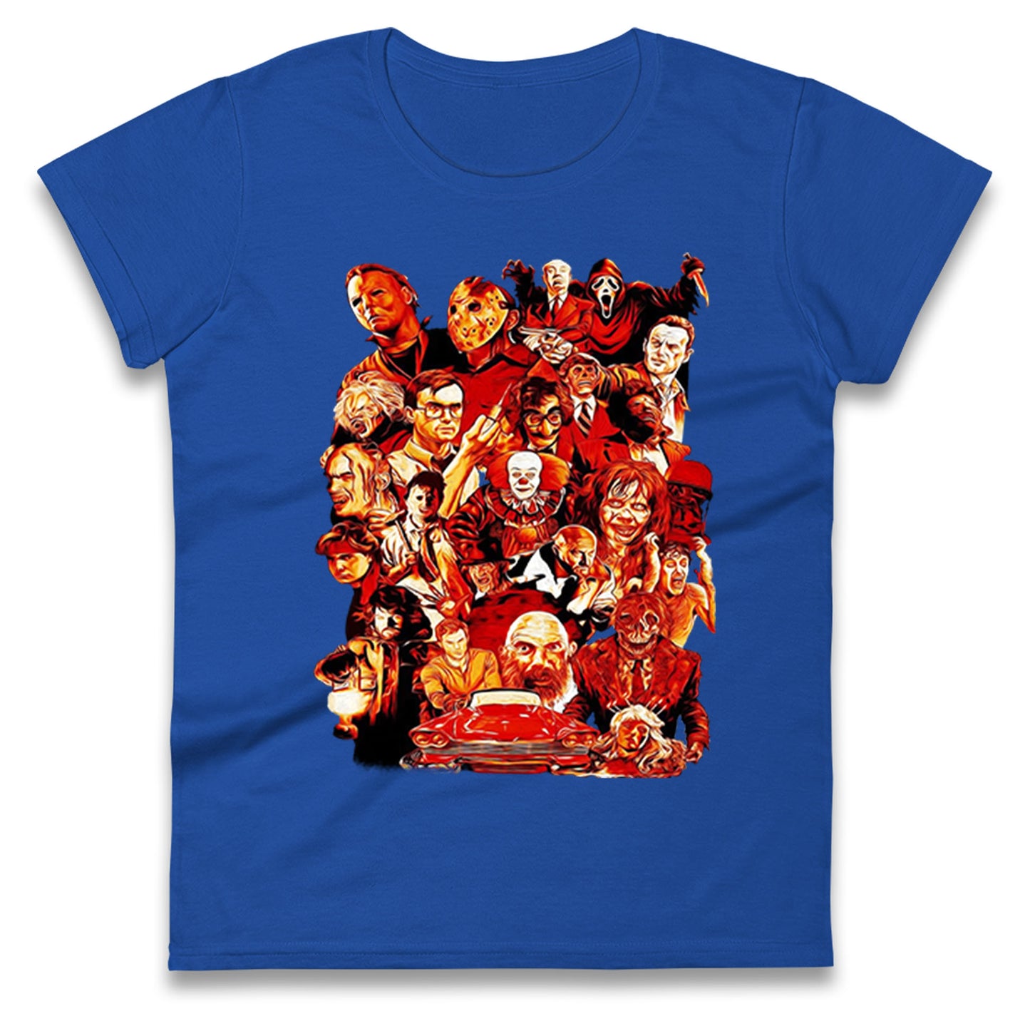 Horror Characters Halloween Womens t shirts