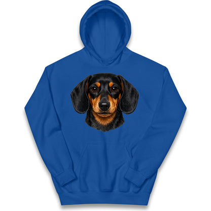 Dachshund Dog Face Kids Hoodie