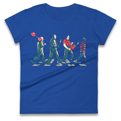 Horror Characters Friends Spoof Halloween Womens t shirt