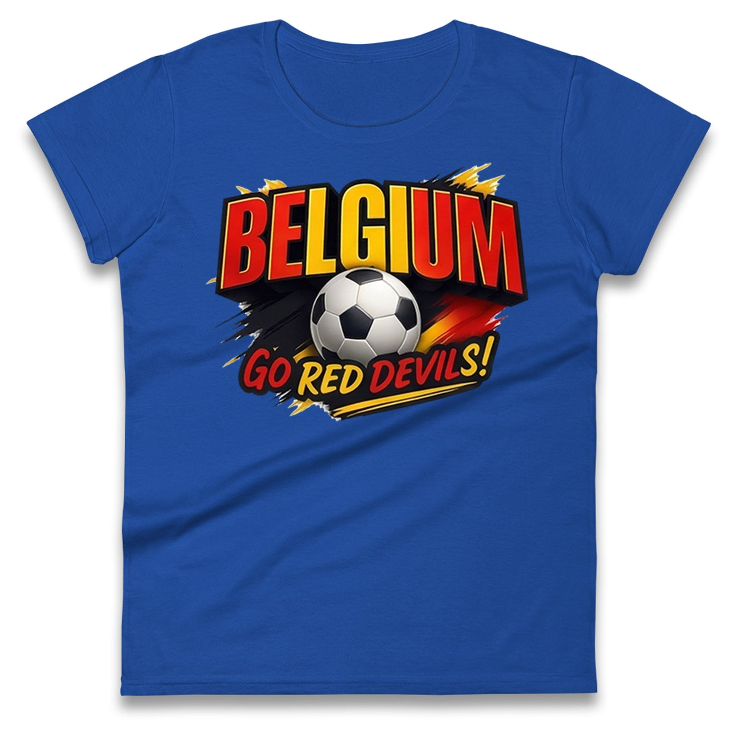 Belgium Retro Football Ladies T Shirt